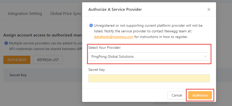 API Access Authorization - Requesting API Credentials - Newegg ...